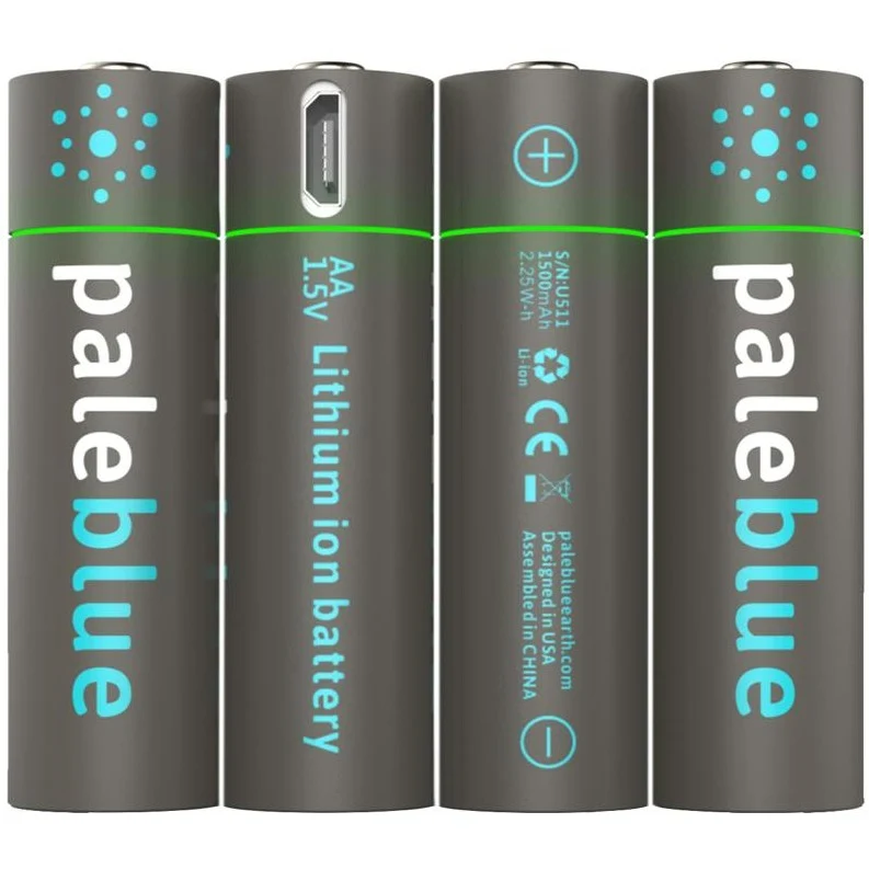 Pale Blue 4x AA Lithium Ion aufladbarer Akku