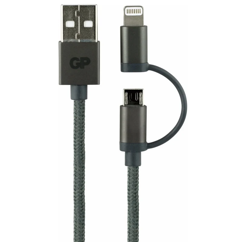 GP CB03 Lade- und Sync-Kabel, 2-in-1-Micro-USB + Blitzanschluss