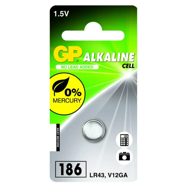 GP Alkaline Knopfzelle 186 (V12GA / L 1142), Blister 1
