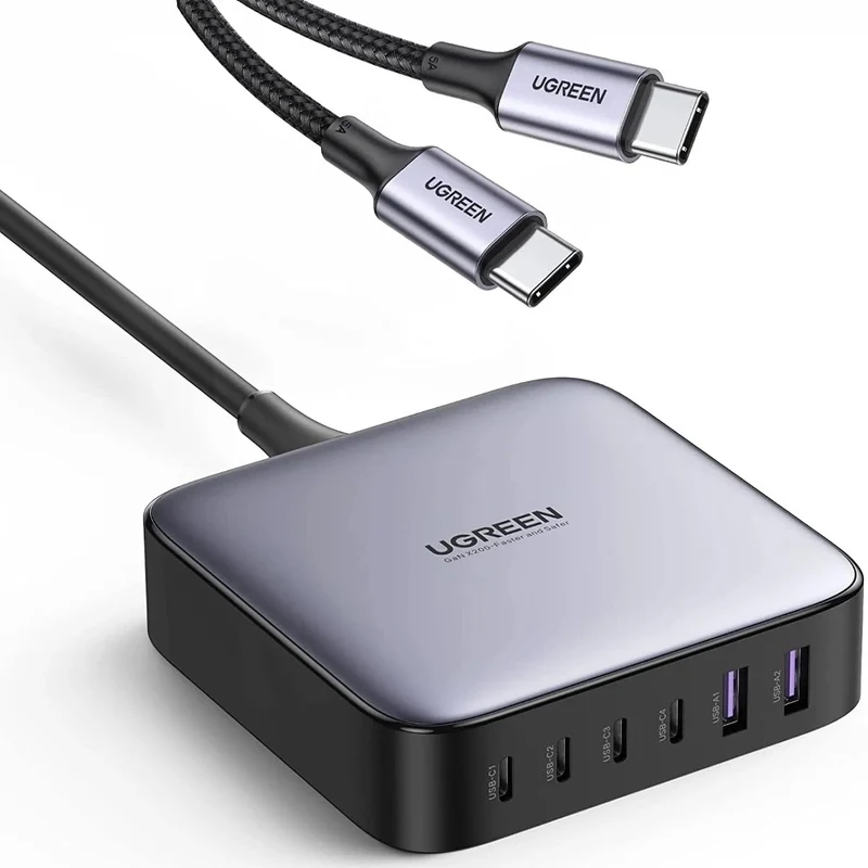 Ugreen 40914, GaN-Desktop-Ladegerät (6 Anschlüsse), 200 W