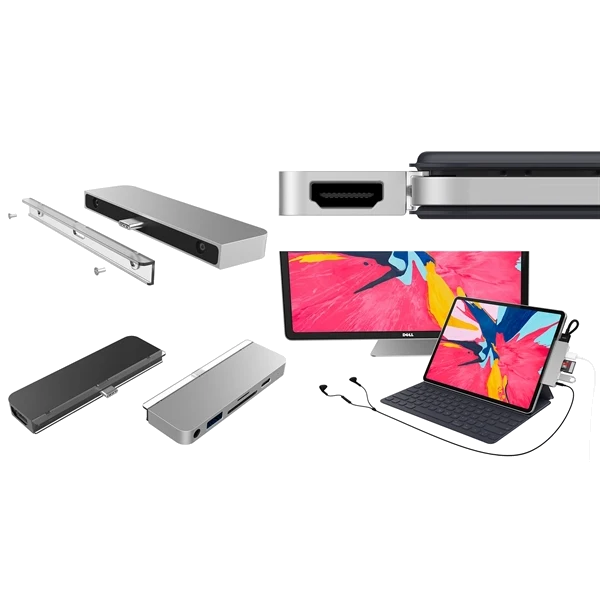 Hyper 6-in-1 USB-C hub iPad Pro silber