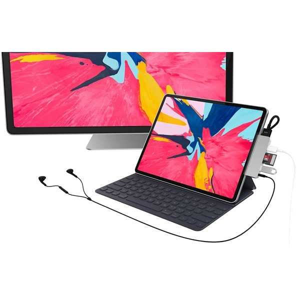 Hyper 6-in-1 USB-C hub iPad Pro silber