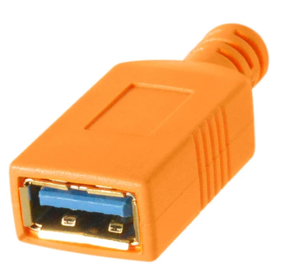 Tether Tools TetherPro USB-C zu USB Female Adapter (Extender) 4,6m orange