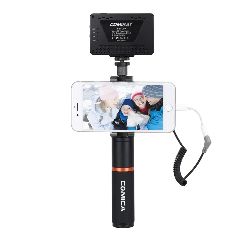 Comica UHF 6-Kanal Mini&Flexibles Funkmikrofon mit abnehmbarem normalen Griff