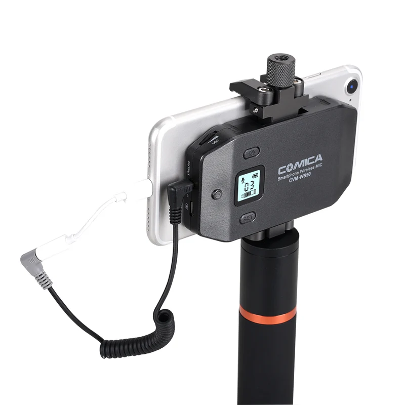 Comica UHF 6-Kanal Mini&Flexibles Funkmikrofon mit abnehmbarem normalen Griff