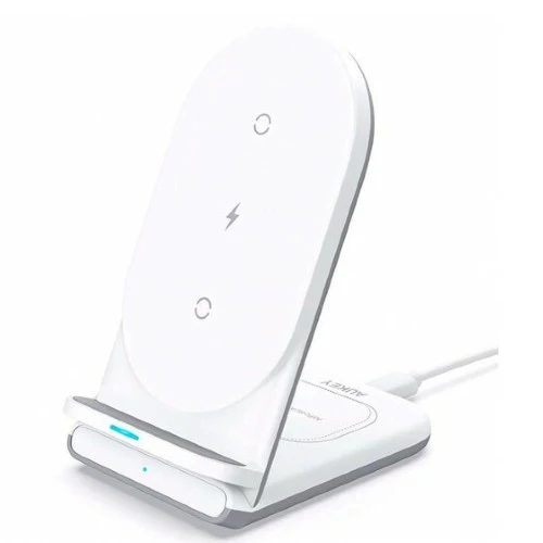 Aukey Aircore 2-in-1 Wireless Ladeständer weiß