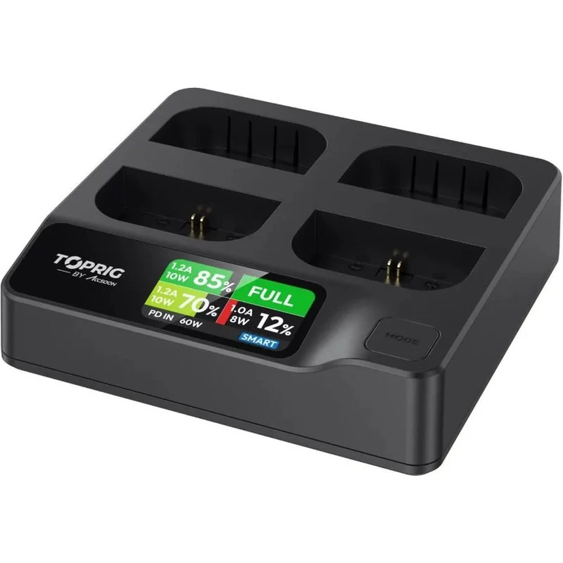 Accsoon TopRig 100W 4-Bay LP-E6 Schnell-Ladegerät