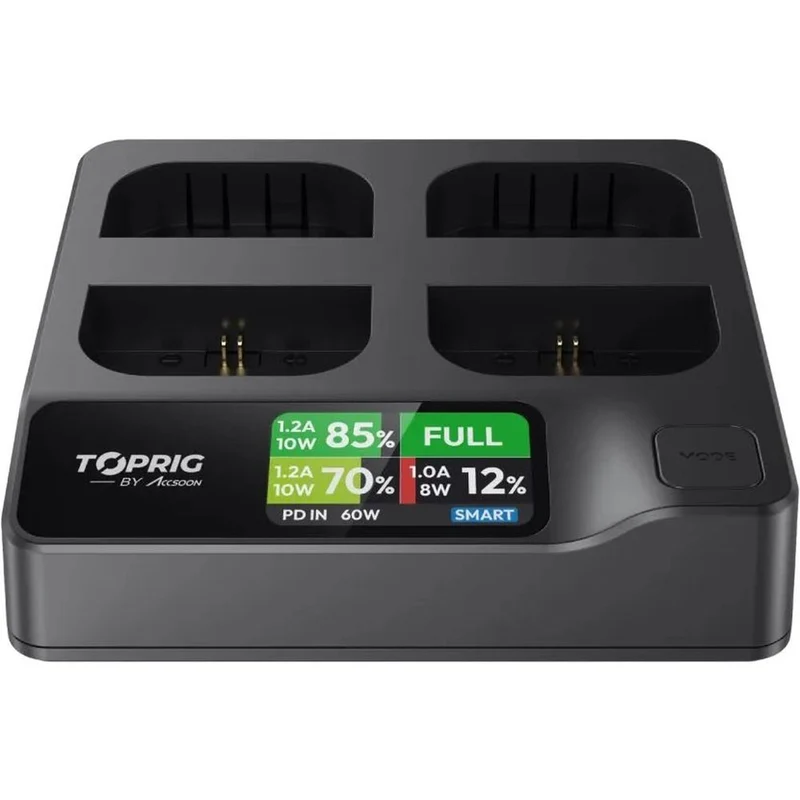 Accsoon TopRig 100W 4-Bay LP-E6 Schnell-Ladegerät