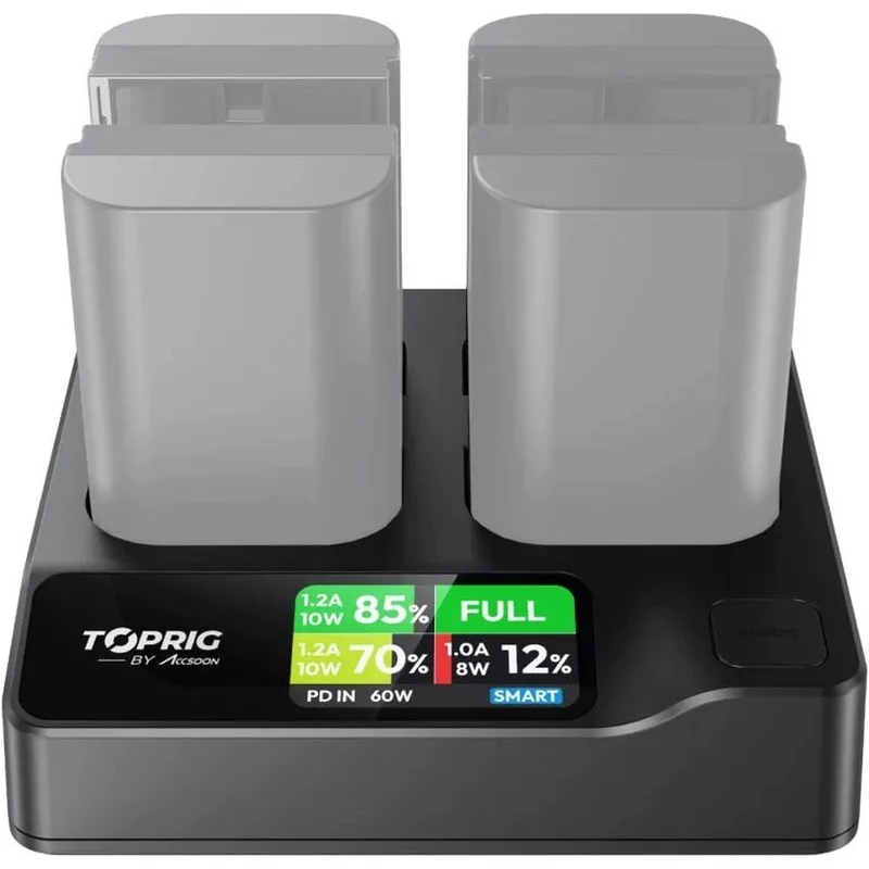 Accsoon TopRig 100W 4-Bay LP-E6 Schnell-Ladegerät