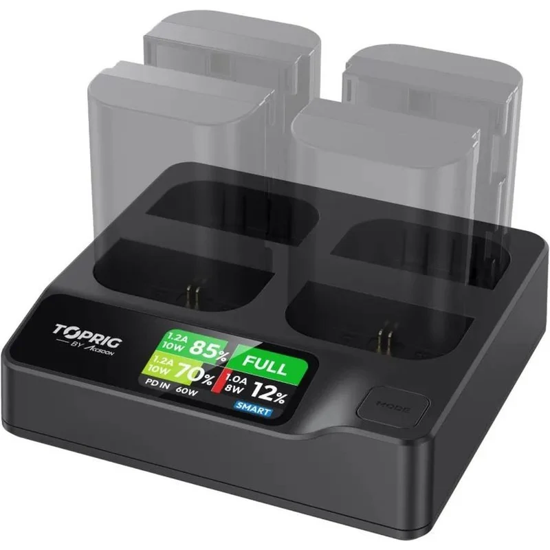 Accsoon TopRig 100W 4-Bay LP-E6 Schnell-Ladegerät