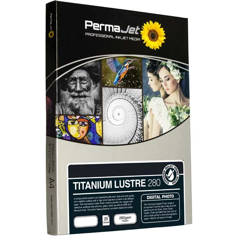 PermaJet PJ25012 Titanium Lustre Metallic 280gsm A4 25 Blatt