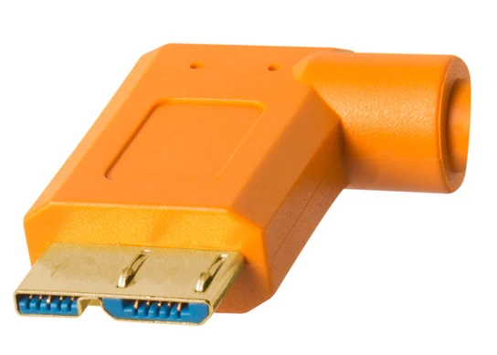 Tether Tools TetherPro USB 3.0 A Stecker auf Micro B rechts gewinkelt 4,6 m Orange