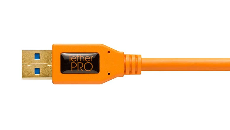Tether Tools TetherPro USB 3.0 A Stecker auf Micro B rechts gewinkelt 4,6 m Orange