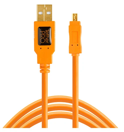 Tether Tools TetherPro USB 2.0 A zu Mini-B 8 pin 4,6m Orange