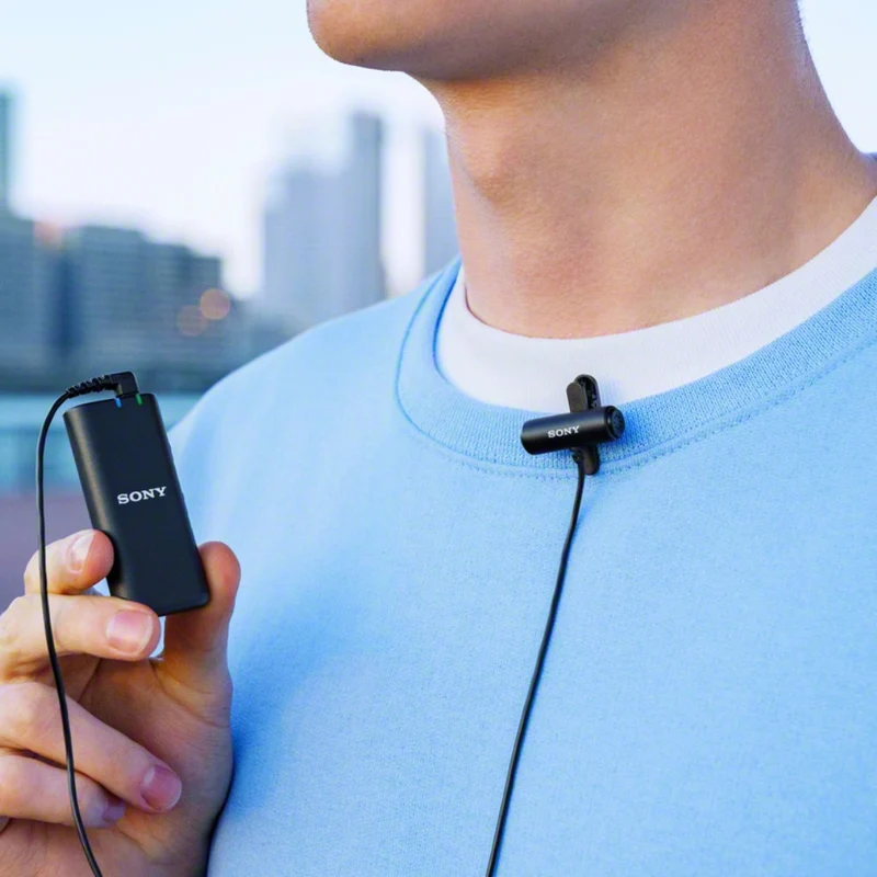 Schuhkompatibles drahtloses Mikrofon mit mehreren Schnittstellen von Sony mit kompaktem Stereo-Lavalier-Mikrofon-Kit