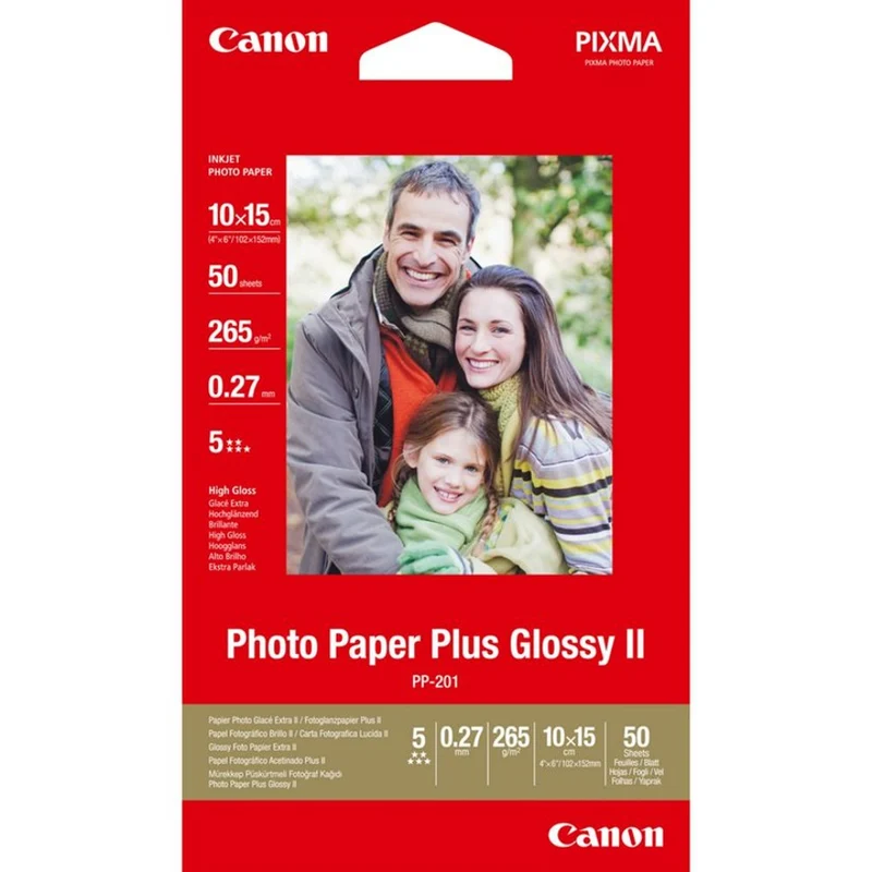 Canon PP-201 10x15cm Fotopapier Glossy Plus II 50 Blatt 260g