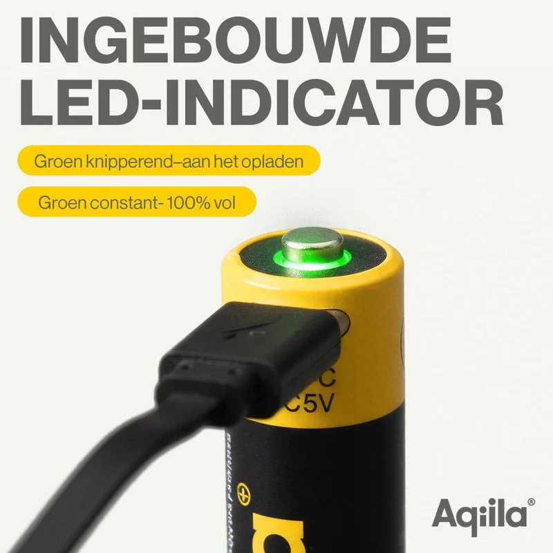 Aqiila AA USB-C Akku 1,5 V 2000 mAh Li-Ion (4x)