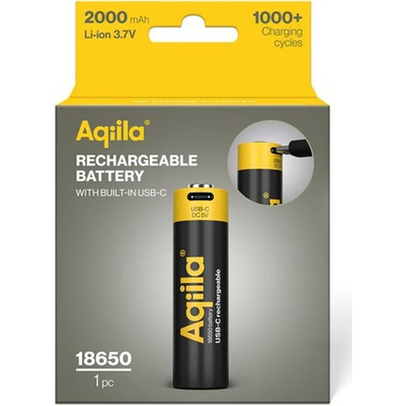 Aqiila 18650 USB-C Akku 3,7 V 2000 mAh Li-Ion (1x)