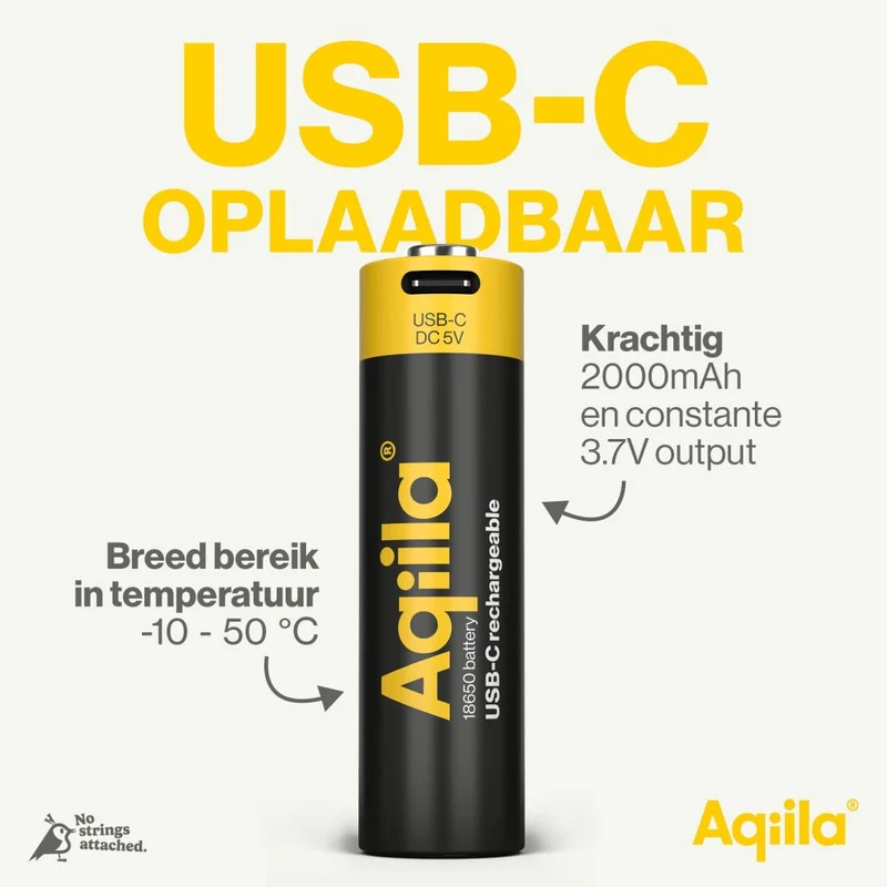 Aqiila 18650 USB-C Akku 3,7 V 2000 mAh Li-Ion (1x)