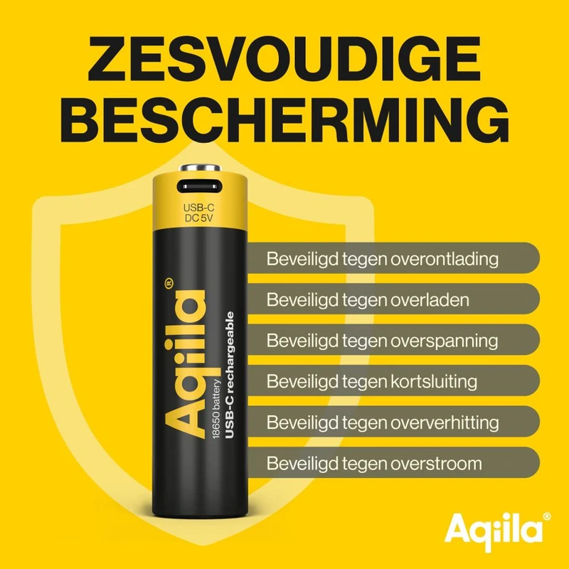Aqiila 18650 USB-C Akku 3,7 V 2000 mAh Li-Ion (1x)