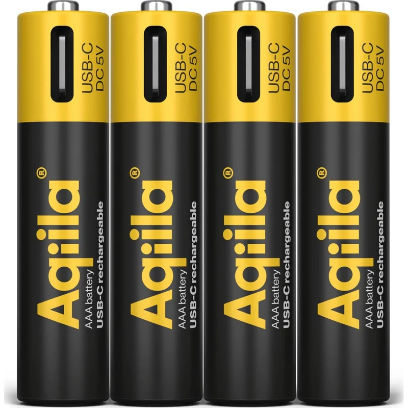 Aqiila AAA USB-C Akku 1,5 V 600 mAh Li-Ion (4x)