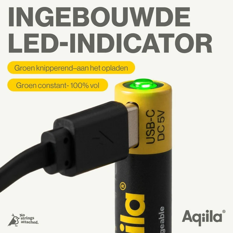 Aqiila AAA USB-C Akku 1,5 V 600 mAh Li-Ion (4x)